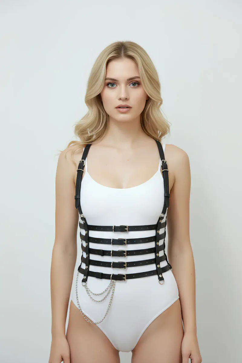 Festival black multi-strap harness with