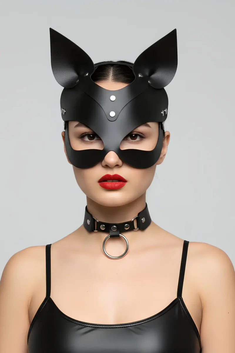 Playful Cat Mask for Costume Party Head