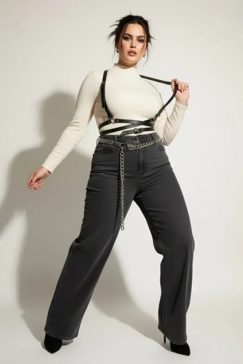 Adjustable Faux Leather Body Harness