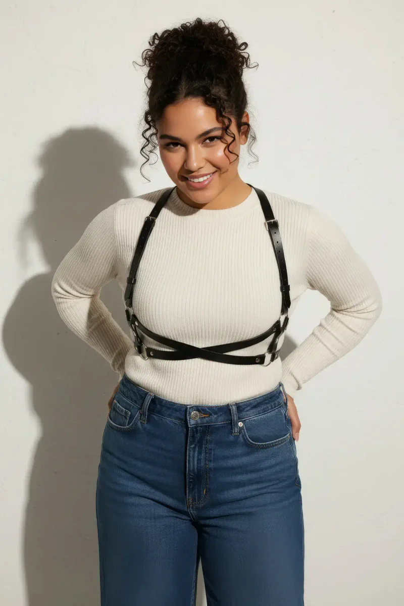 Fashion Body Harness Layering Idea Black Over