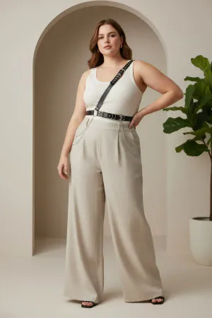 Black Faux Leather Single Shoulder Harness Belt Women with Chains