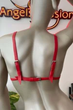Red Leather Bra Harness - Image 5