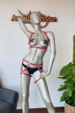 Red Fantasy Hard Leather Lingerie - Image 4