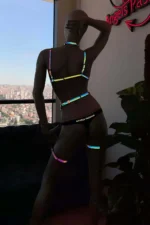 Reflective Lingerie Fantasy Harness Garter Set - Image 3