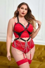 Sexy Leather Chain Chest Harness - SH1161 - Image 4