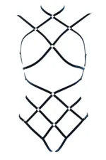 Siyah Kauçuk Çapraz Bantlı Metal Halkalı Body Harness SH337 - Image 4