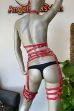 Fantasy Lingerie Models Red Leather Fantasy Clothing - SH524 - Image 3