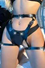 Fantasy Panty-Look Leather Garter Harness - SH1163 - Image 3