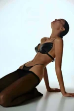 Fantasy Chain G-String Bra and Panty Set with Leather Harness - SH1227 - Image 3