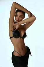 Fantasy Chain G-String Bra and Panty Set with Leather Harness - SH1227 - Image 2