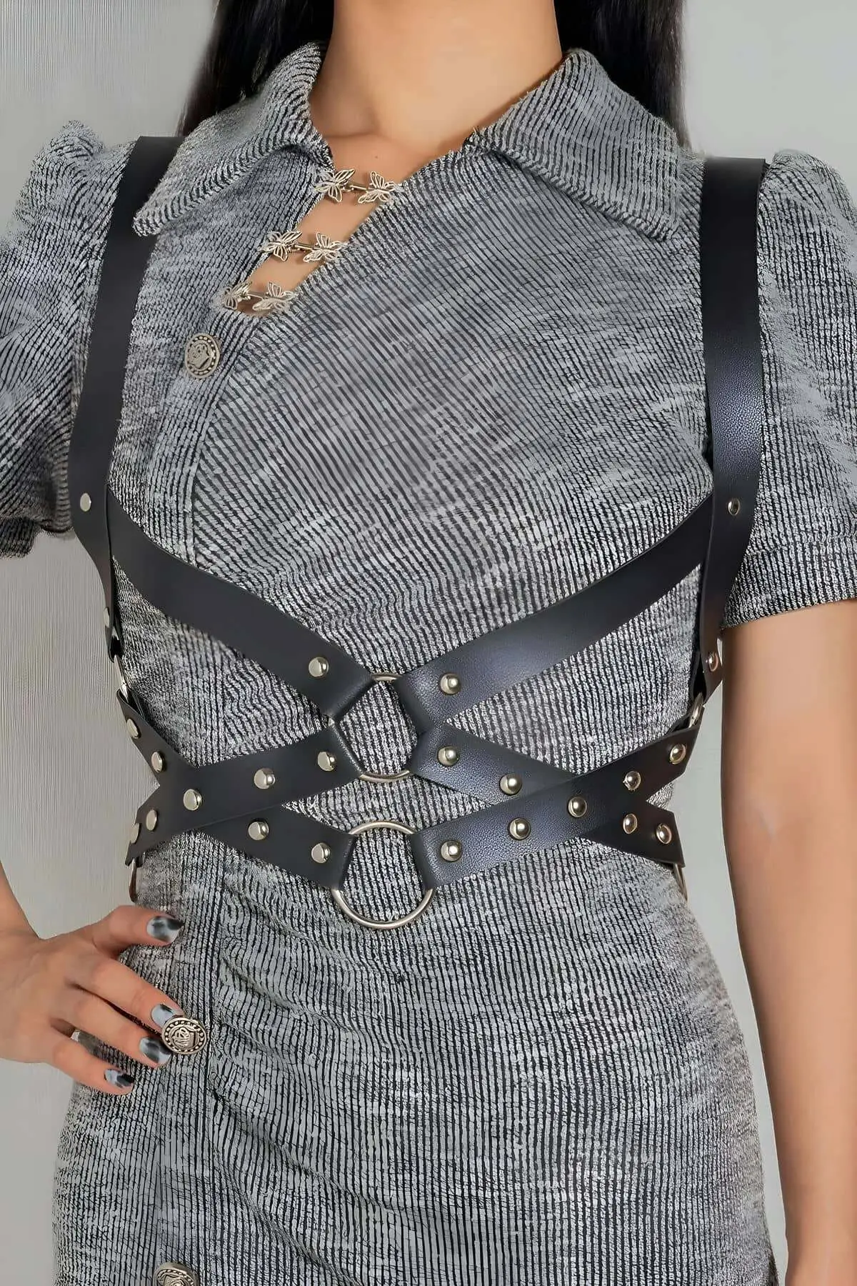 123236.webp Garment Waist Belt, Leather Chest Accessory - SH1182 - Image 1