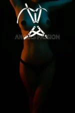 Dancer Costumes White Reflective Sexy Breast Harness - SH107