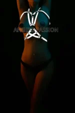 Dancer Costumes White Reflective Sexy Breast Harness - SH107 - Image 2