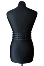 Siyah Deri Dört Sıralı Tokalı Kadın Bel Kemeri SH910 - Image 4