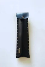 Siyah Zımbalı Deri Kılıflı Zincir Detaylı Kırbaç SH1287 - Image 2