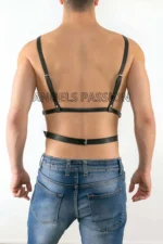 Siyah Deri Metal Halkalı ve Tokalı Erkek Harness SHM40 - Image 3