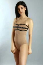 Leather Fantasy Bra, Fantasy Leather Bust Harness - SH1020 - Image 3