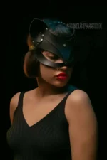 Leather Cat Mask - Leather Mask - Sexy Mask - SH558 - Image 3