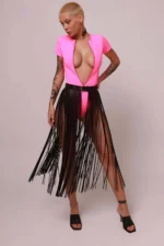 İnce Püsküllü Deri Harness Etek SH1088 - Image 3