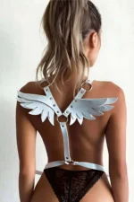 Stylish Harness with Leather and Angel Wing Details - SH642