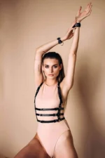 Leather Chest Harness and Cuff Set - SH116 - Image 2