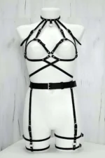 Stylish and Sexy Leather Fantasy Lingerie Set - SH325 - Image 3