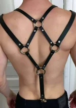 Sırt Detaylı Deri Erkek Harness SHM10