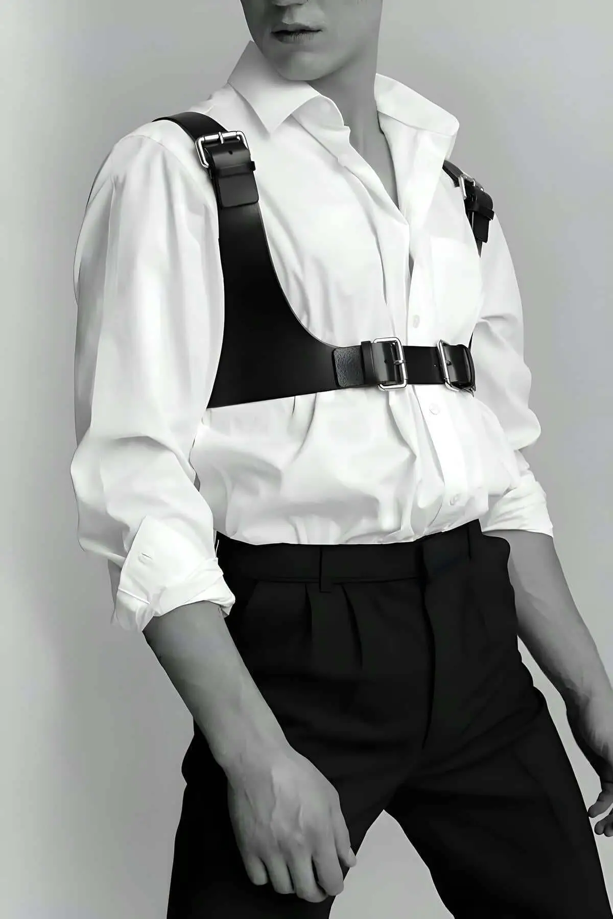 124187.webp Deri Erkek Harness Gömlek Kemeri SHM111 - Image 1