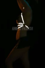 Stylish, Glow-in-the-Dark Chest Harness with Collar Detail - SH27 - Image 2