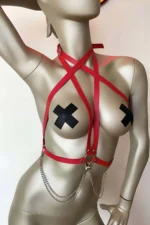 Leather Accessory for T-shirts, Stylish Leather Harness for Shirts - SH52