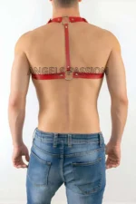 Kırmızı Deri Tokalı Erkek Göğüs Harness SHM16 - Image 3