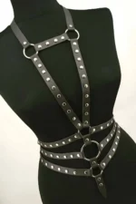 Stylish Leather Harness Corset with Stud Details - SH546 - Image 5