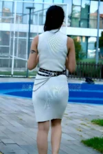 Stylish Leather Belt with Chain Detail and Wrap-Around Waist - SH731 - Image 3