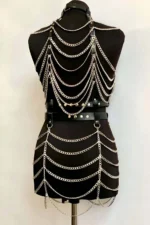 Chain Crop and Skirt Harness Set, Festival Stage Costume - SH1006 - Image 5