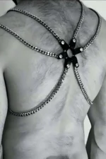 Zincir Detaylı Deri Erkek Harness SHM100 - Image 2