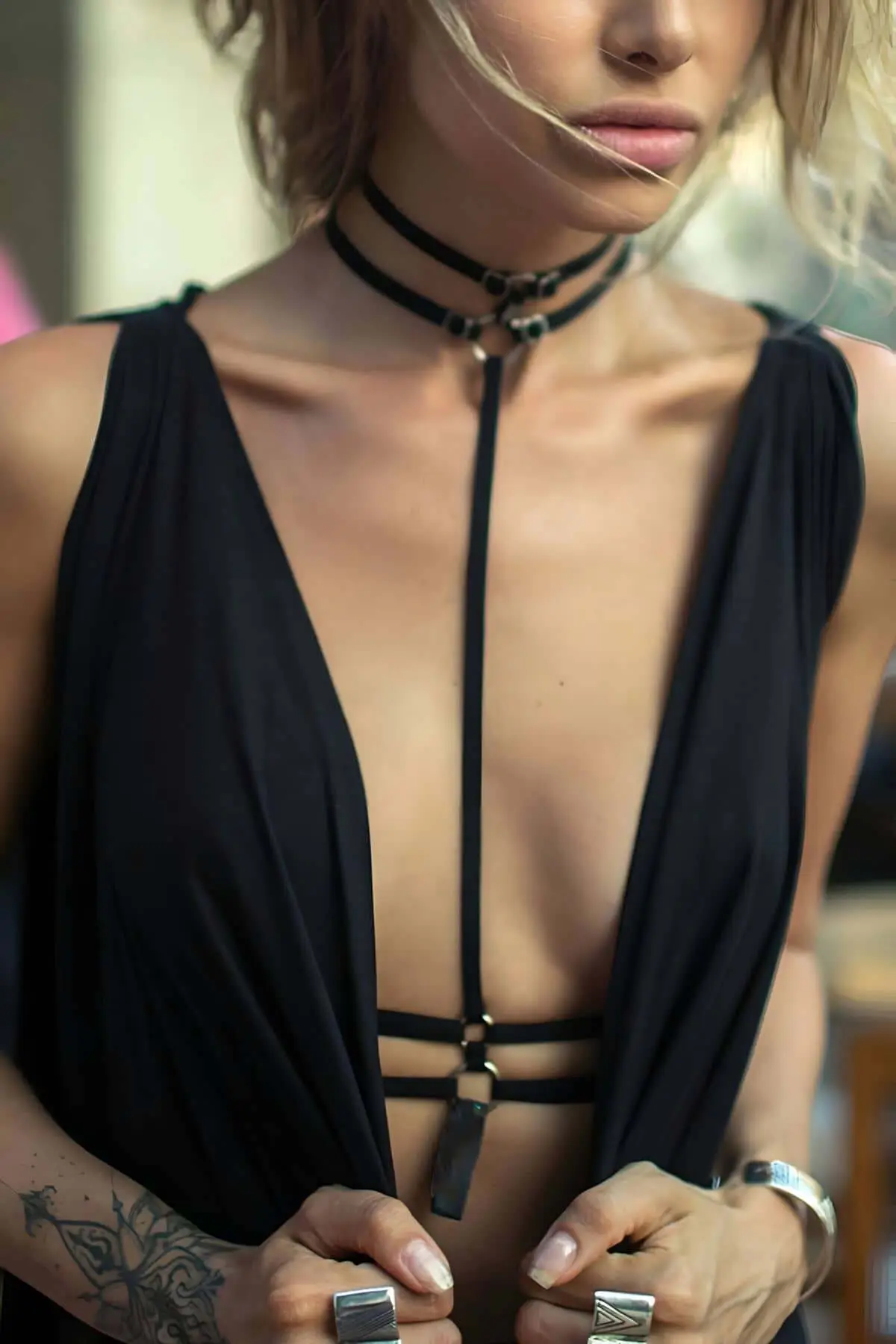 Waist and Neck Detailed Sexy Harness - SH373