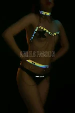 Chain-Detailed, Glow-in-the-Dark Lingerie - Custom Designed Lingerie - SH454 - Image 3