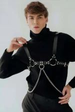 Zincir ve Halka Detaylı Erkek Harness SHM109