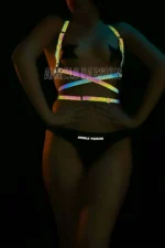 Waist Wrap Detail Dark Color Reflective Chest Harness - SH172