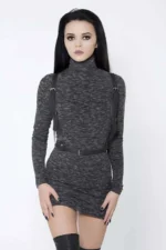 Stylish Leather Harness with Ribbon Waist - SH177