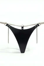 Leather Thong Harness with Chain Waist, Leather Fantasy Thong - SH1157 - Image 2