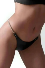 Leather Thong Harness with Chain Waist, Leather Fantasy Thong - SH1157