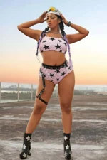 Stylish Leg Harness with Chain Detail Connecting Waist and Legs - SH807 - Image 2