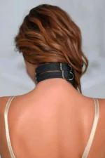 Siyah Zımbalı Deri Tasma ve El Kelepçesi Seti SH1026 - Image 3