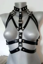 Women's Leather Fantasy Lingerie, Leather Chest Harness - SH970 - Image 2