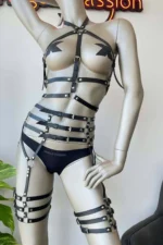 Fantasy Leather Lingerie Garter Harness - SH524