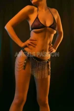 Zincir Detaylı Deri Mini Etek - Image 5