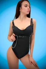 Fantasy Leather Belt Accessory, Chain Underbust Garment Belt - SH1176 - Image 2