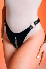 Fantasy Leather Chain Panties, Fantasy Lingerie - SH1275 - Image 2