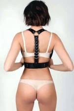 Siyah Deri Halka Detaylı Sırt Harness SH976